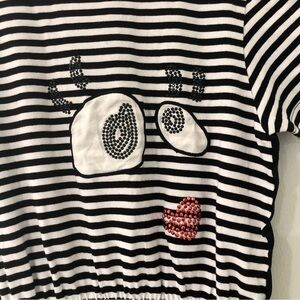 LOUD APPAREL Striped Black and White Dress With Sparkly Embellishments Size 10yr